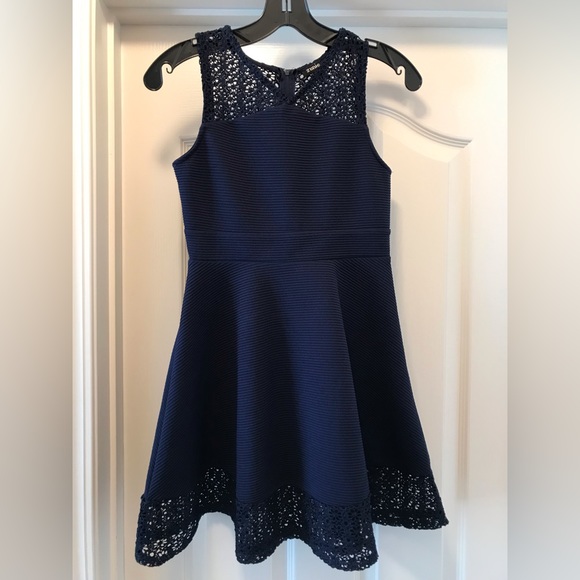 Zunie navy blue fit and flare dress - Picture 3 of 13